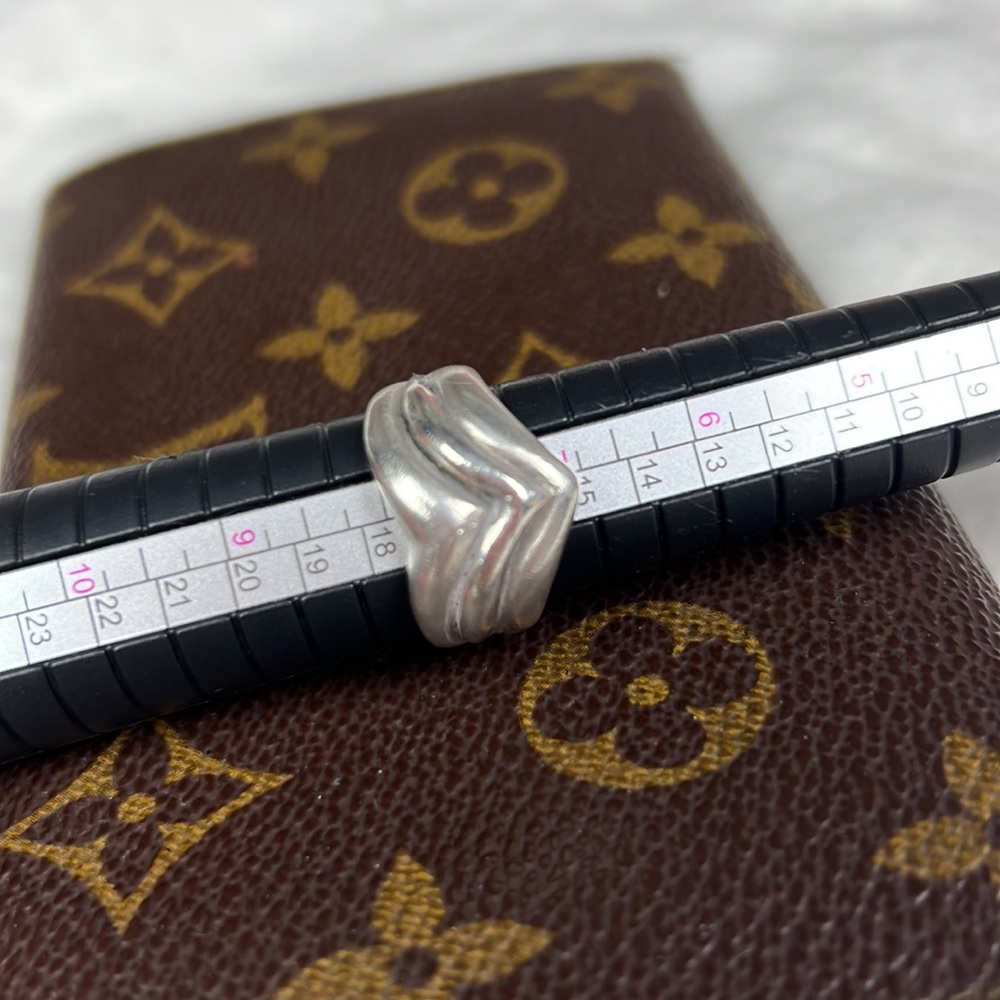 Triple Solid Sterling Silver Ring Chunky Vintage … - image 3